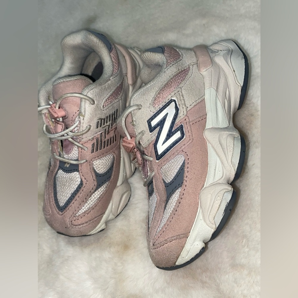 New balance pink tennis 
Kids Pink and Cream Sneakers